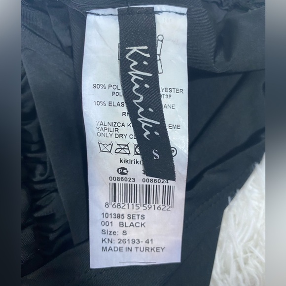 KIKIRIKI Ruched Mesh Mini Skirt Rhinestone Belt Cutout Design Black Size Small - Picture 10 of 12